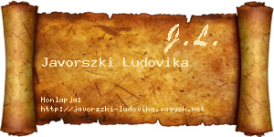 Javorszki Ludovika névjegykártya